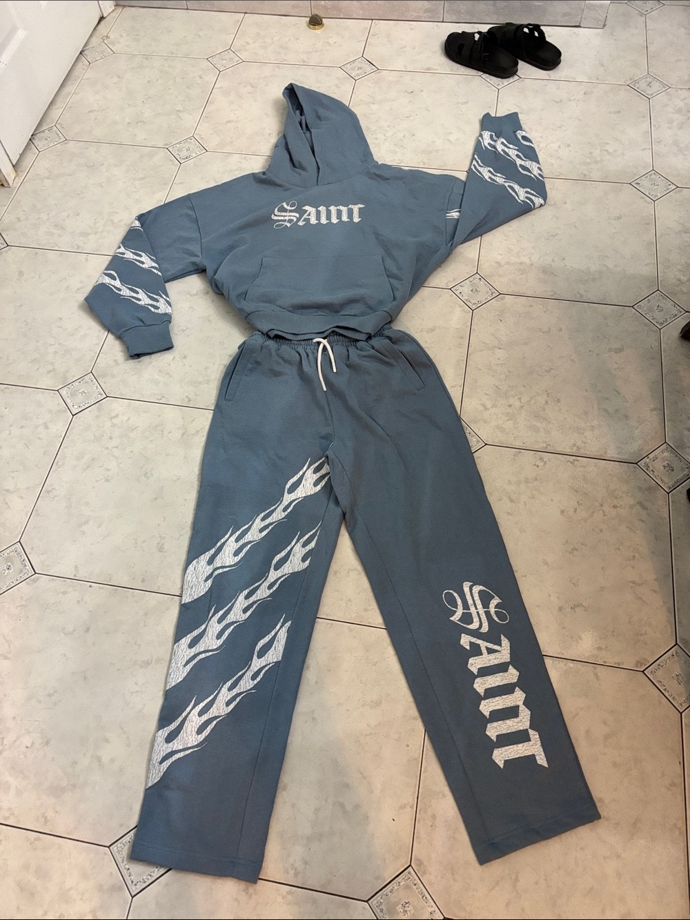 Fly by Night Blue 'Saint' Hoodie & Sweatpants Set - Casual Bottoms